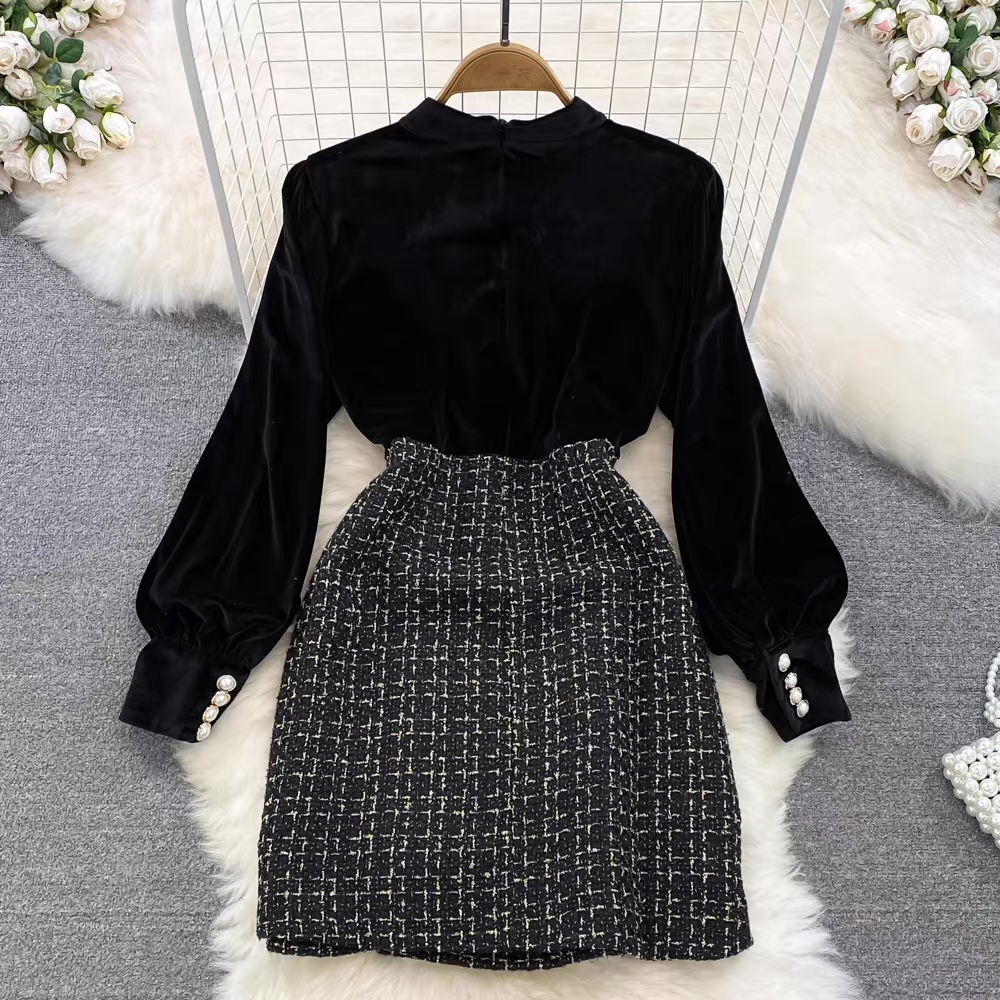 In control motto woolen dress FD103 images